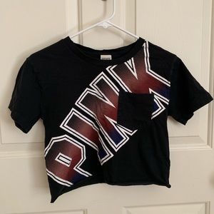 Victoria’s Secret PINK Crop Tee Black